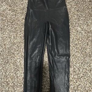 SPANXS Faux leather black womens leggings size S
